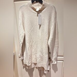 ady p ivory white long sweater NWT